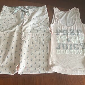 Juicy Couture Cream and Blue Pajama Set